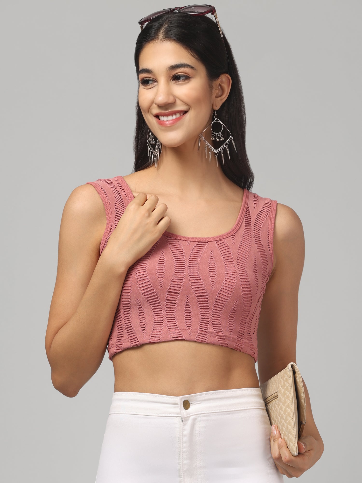 Prited Abstract Crop Top