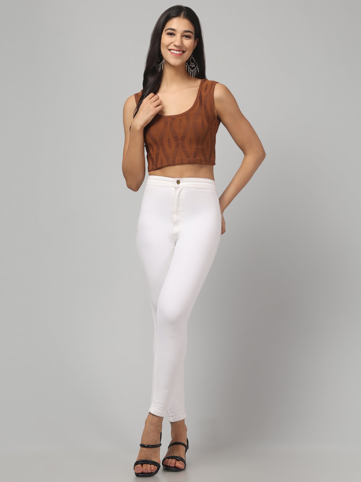 Prited Abstract Crop Top