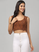 Prited Abstract Crop Top