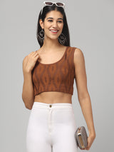 Prited Abstract Crop Top