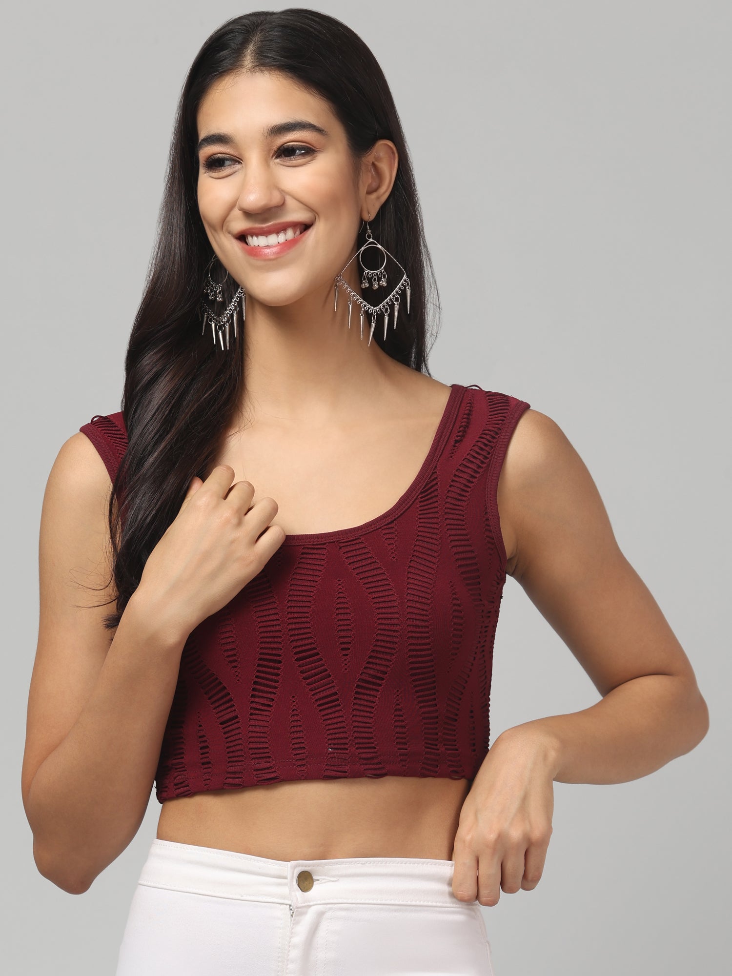 Prited Abstract Crop Top
