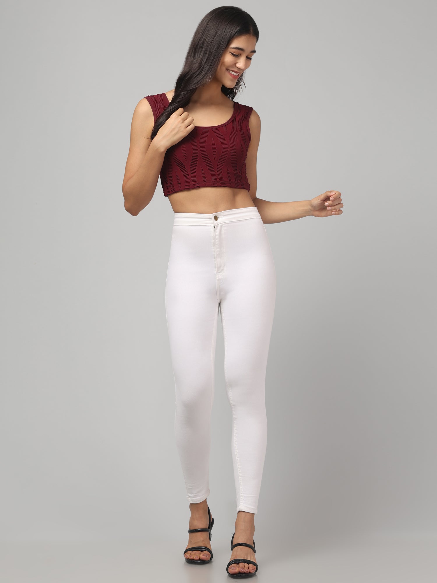 Prited Abstract Crop Top