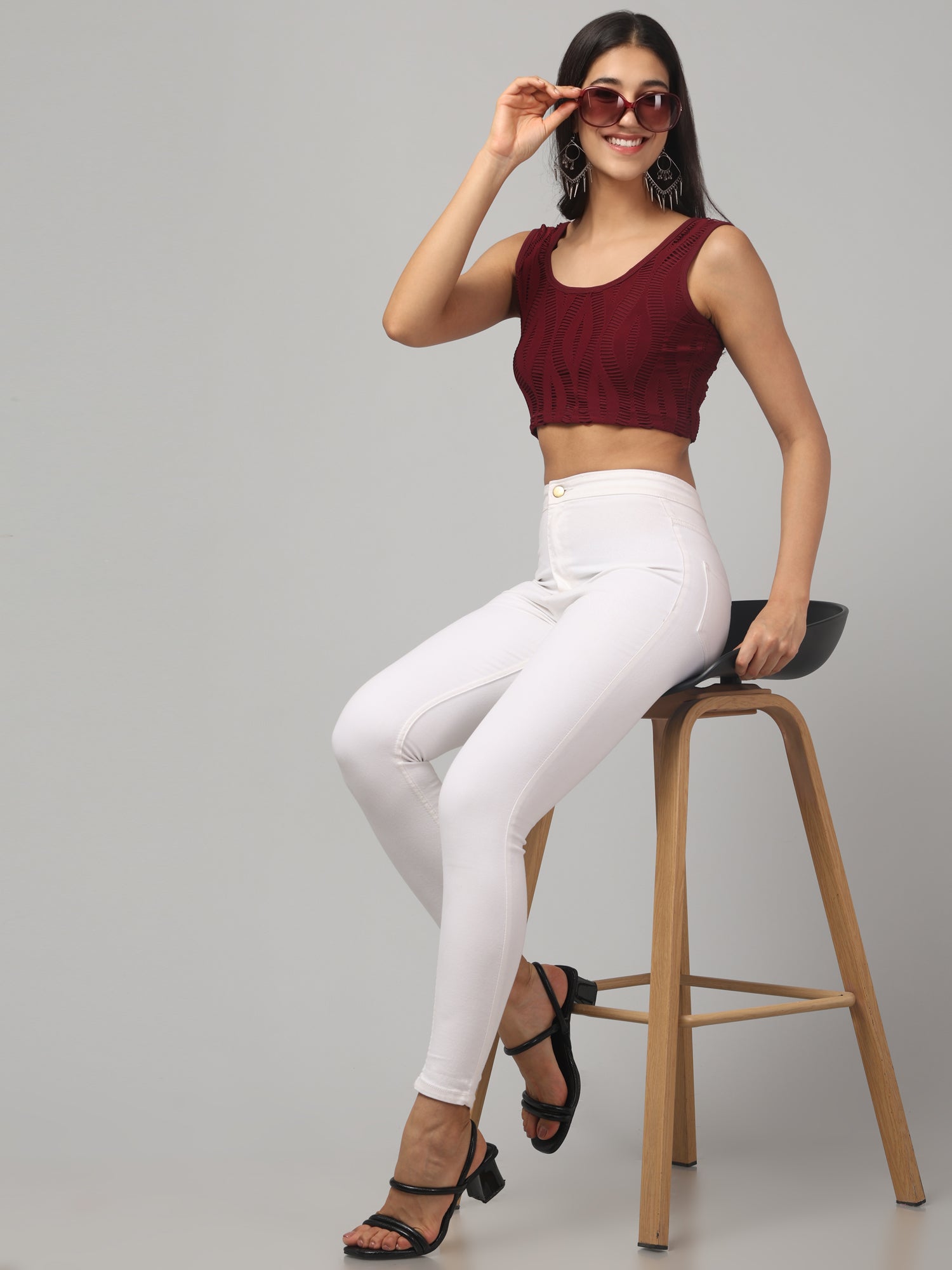 Prited Abstract Crop Top