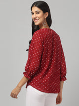 Brown Polka Dot Top