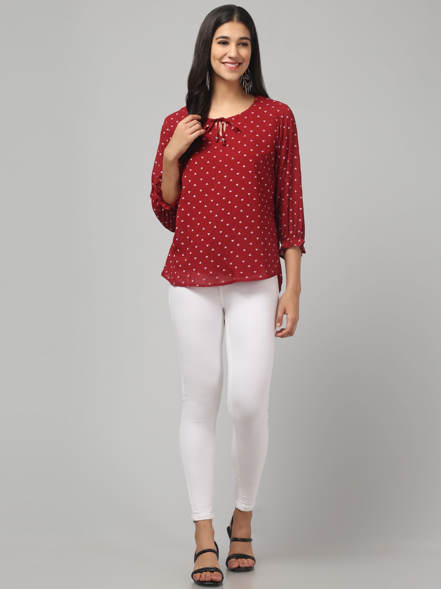 Brown Polka Dot Top