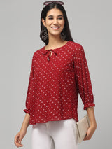 Brown Polka Dot Top