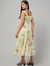 Off Shoulder Embroidered Maxi Dress
