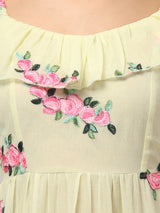 Off Shoulder Embroidered Maxi Dress
