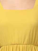 Yellow Frilly Midi Dress