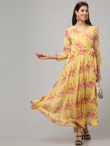 Full Sleeve Floral Maxi Dress