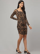 Abstract Print Mini Dress