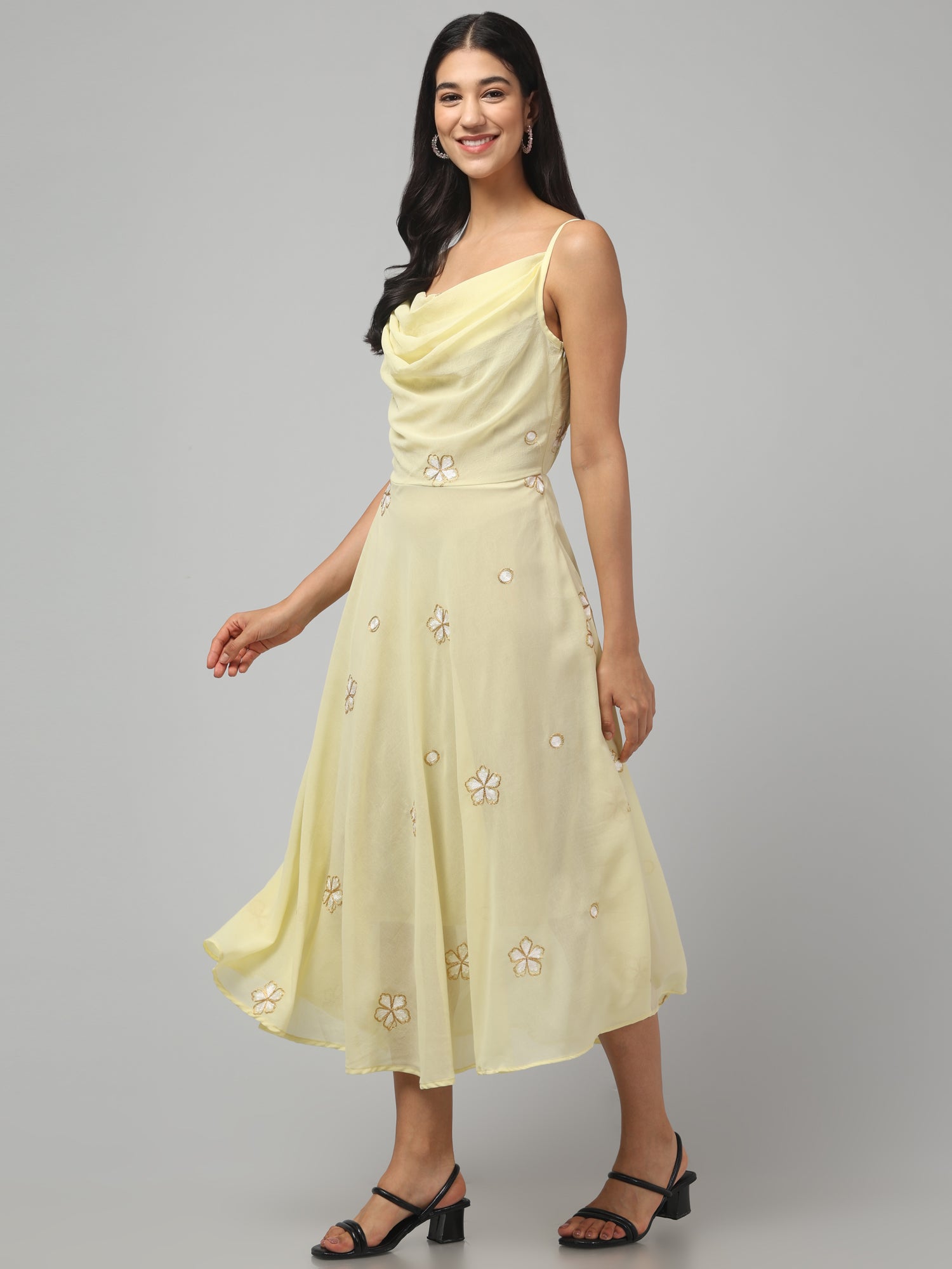 Cowl Neck Midi Dress