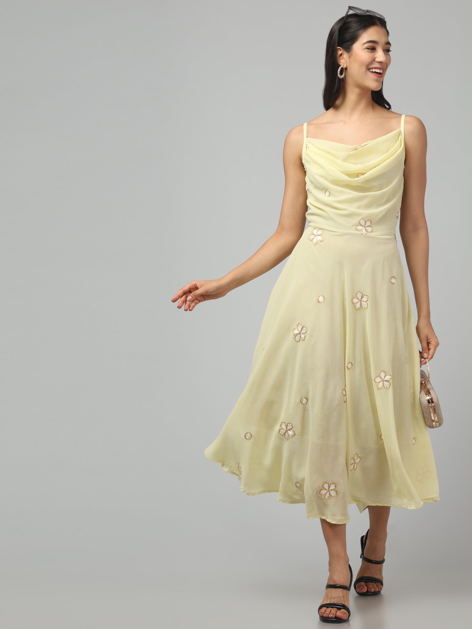 Cowl Neck Midi Dress