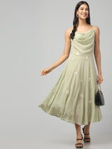 Cowl Neck Midi Dress