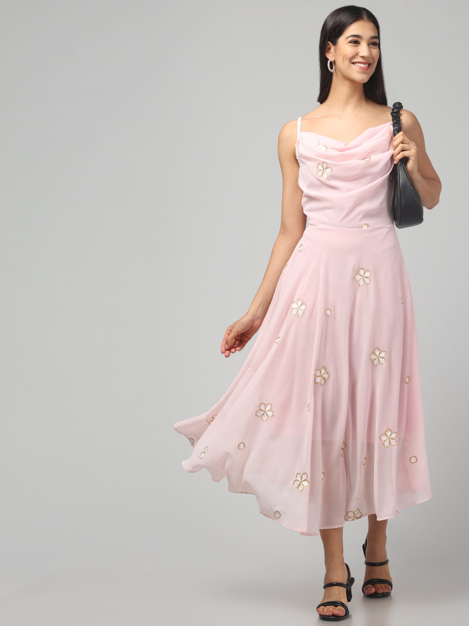 Cowl Neck Midi Dress