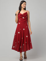 Cowl Neck Midi Dress