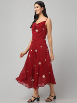 Cowl Neck Midi Dress