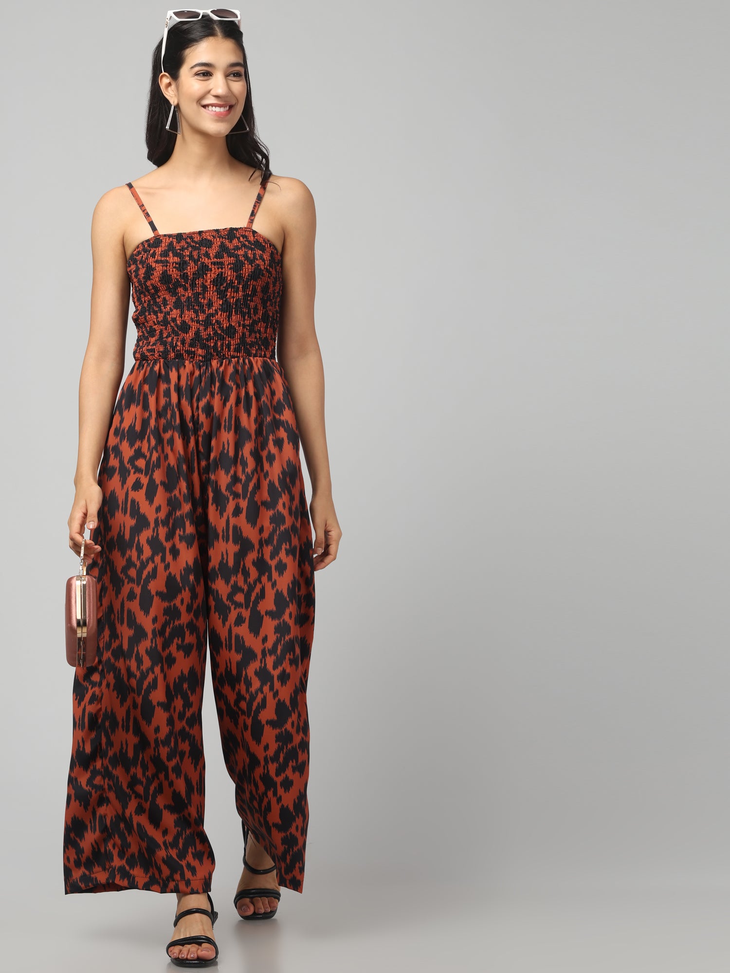 Clobug Women Animal Print Jumpsuit