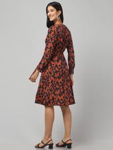 Brown Animal Print Dress
