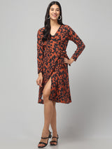 Brown Animal Print Dress