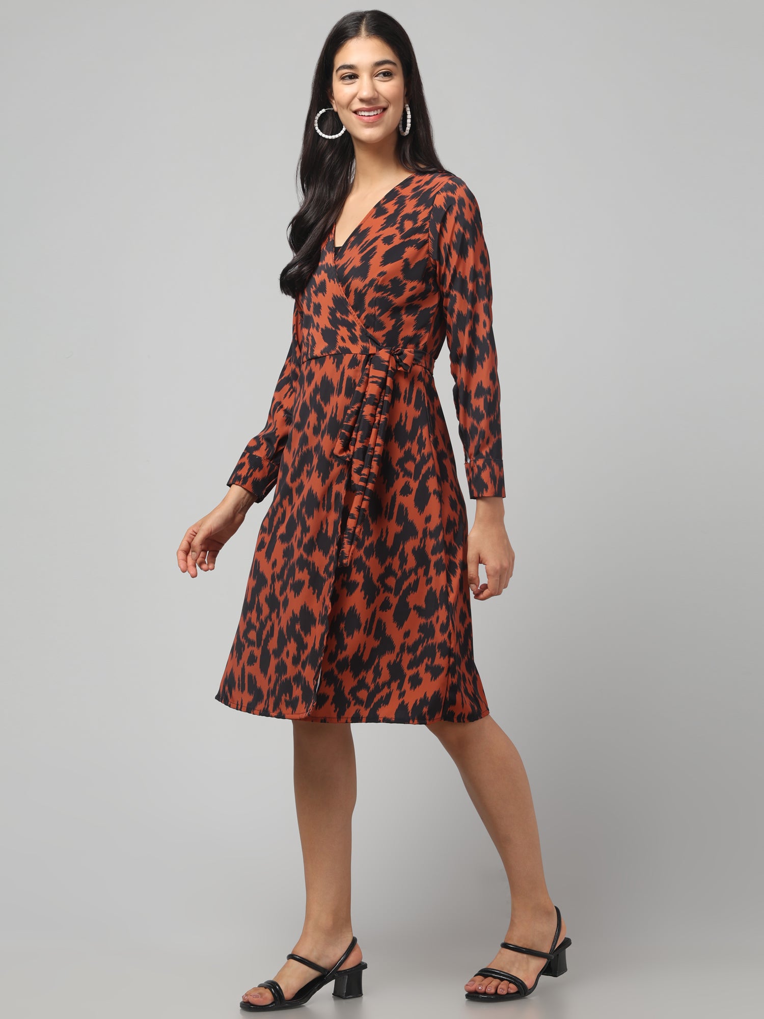 Brown Animal Print Dress