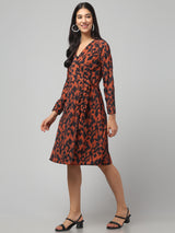 Brown Animal Print Dress