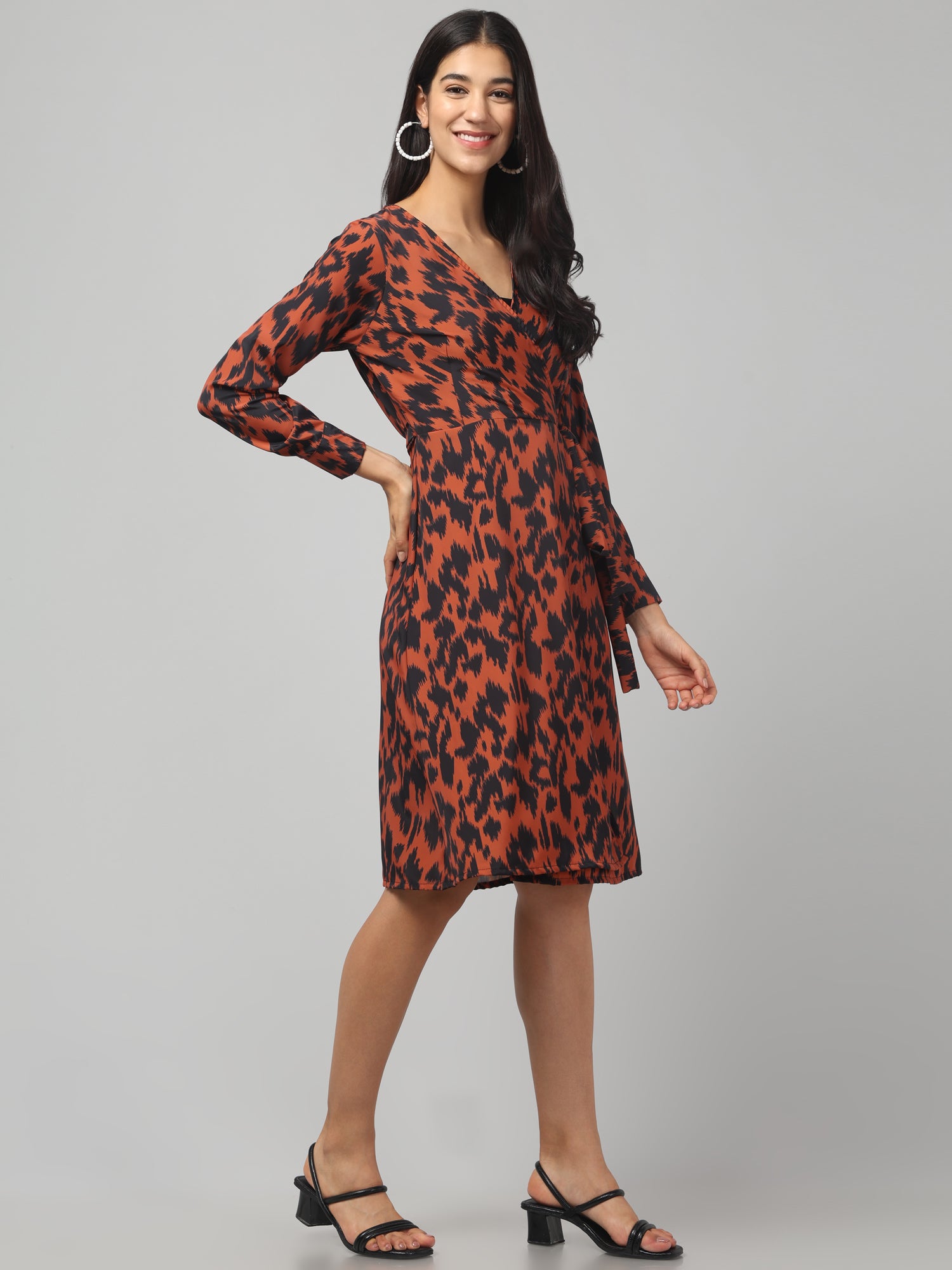 Brown Animal Print Dress