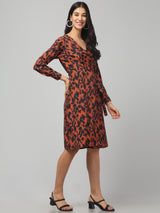 Brown Animal Print Dress