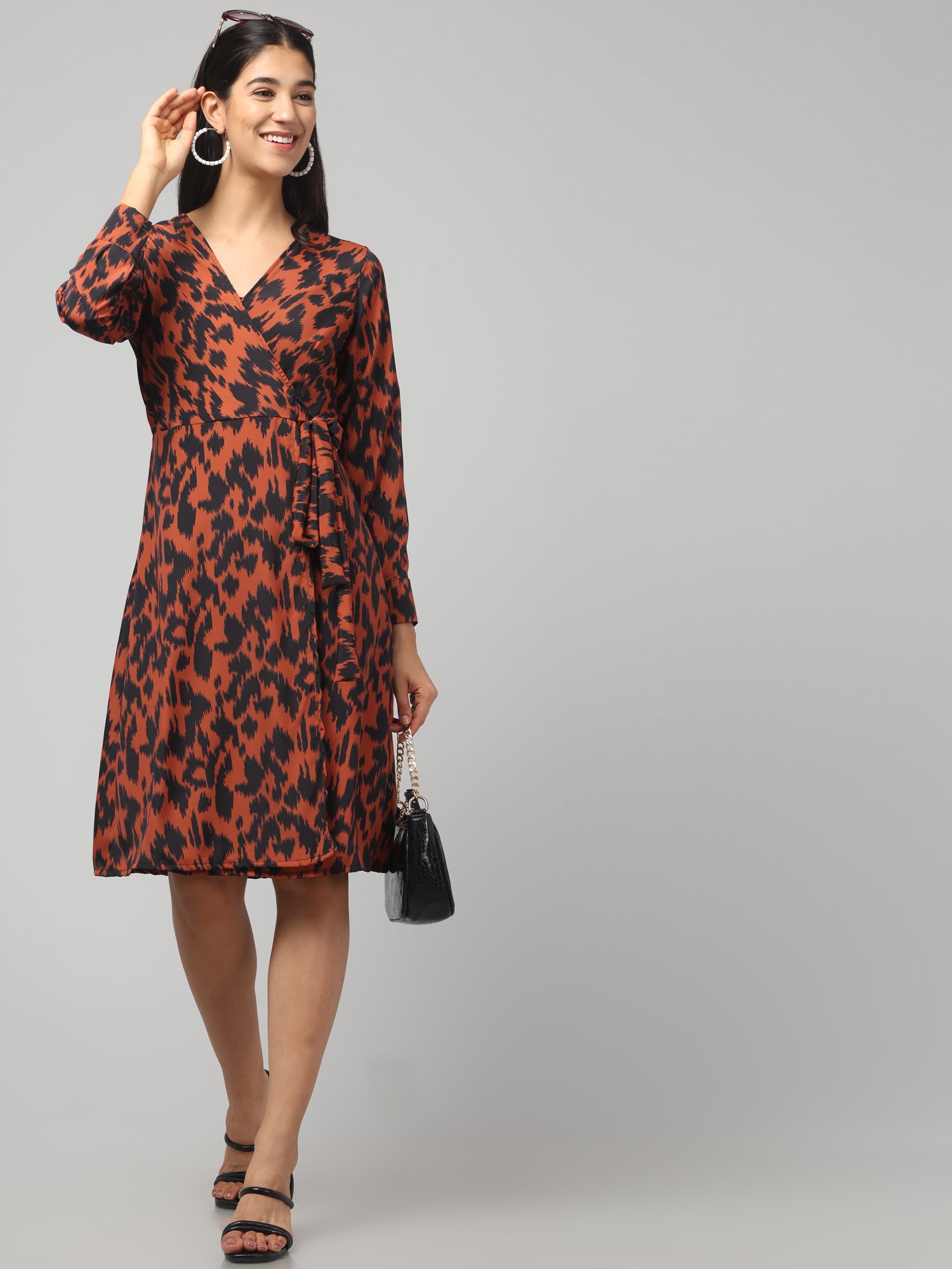 Brown Animal Print Dress