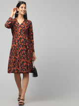 Brown Animal Print Dress