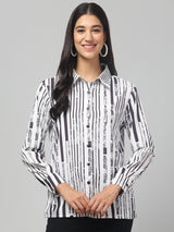Striped White & Blue Shirt