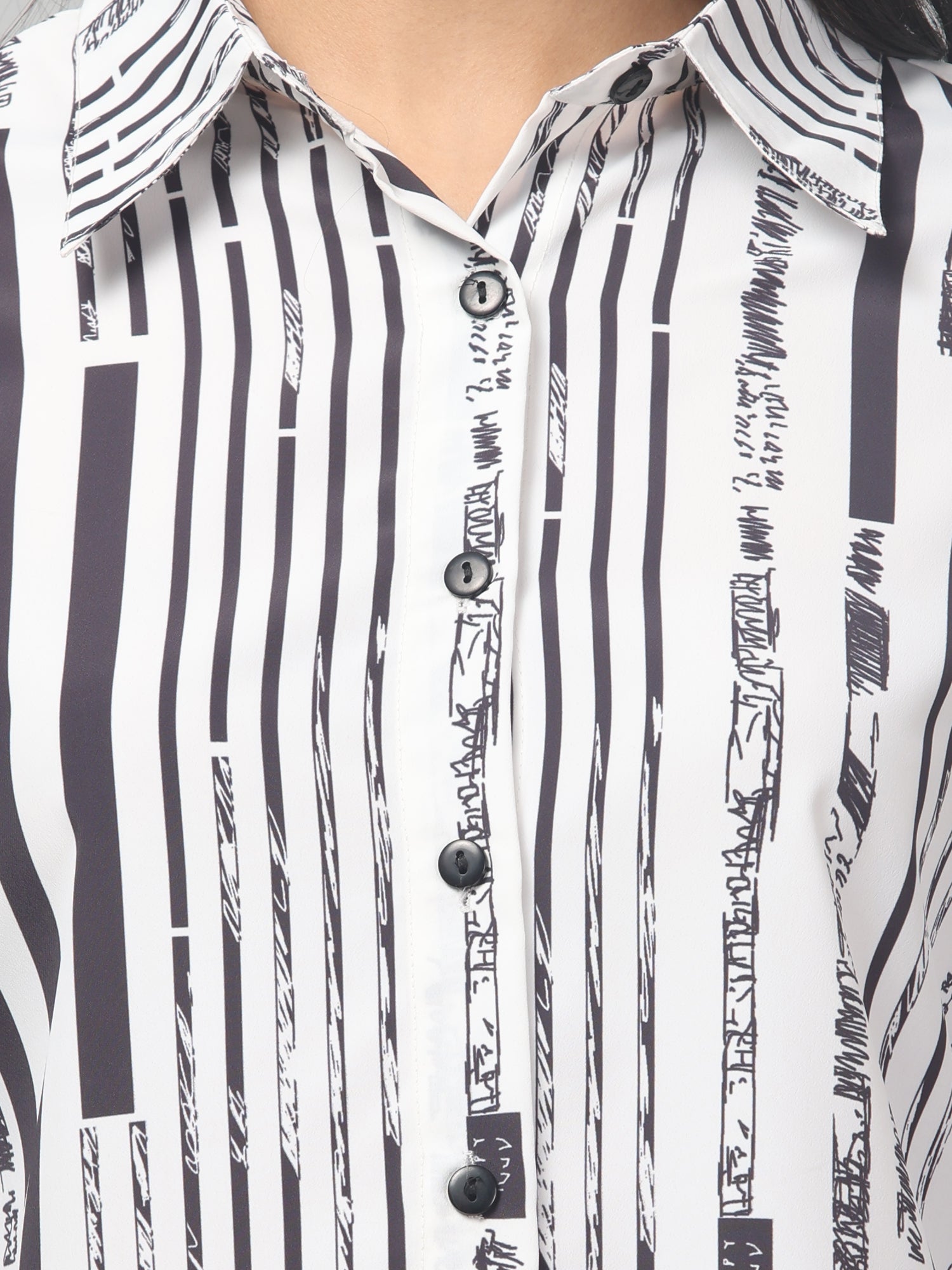 Striped White & Blue Shirt