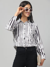 Striped White & Blue Shirt