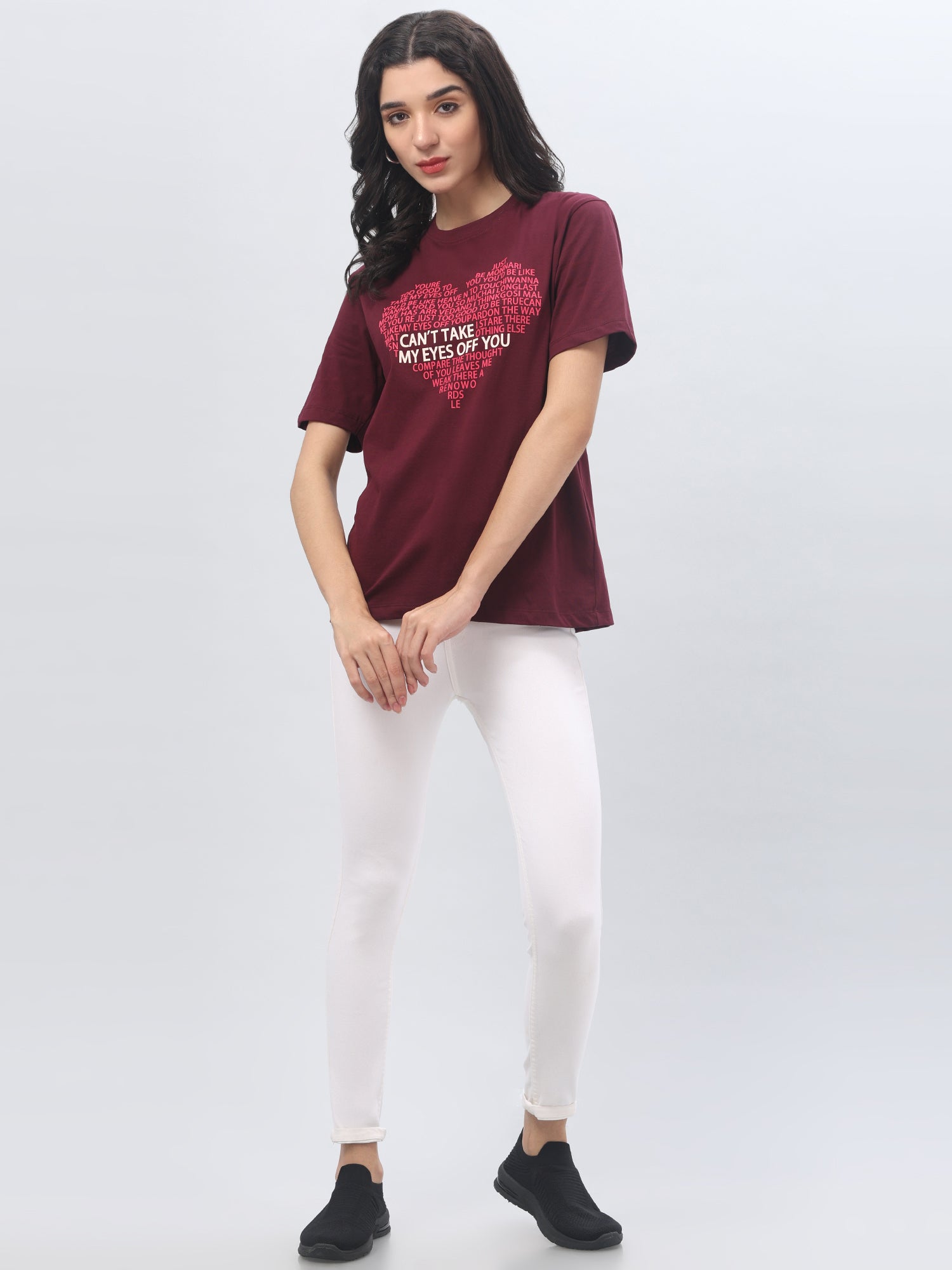 Maroon Printed T-shirt