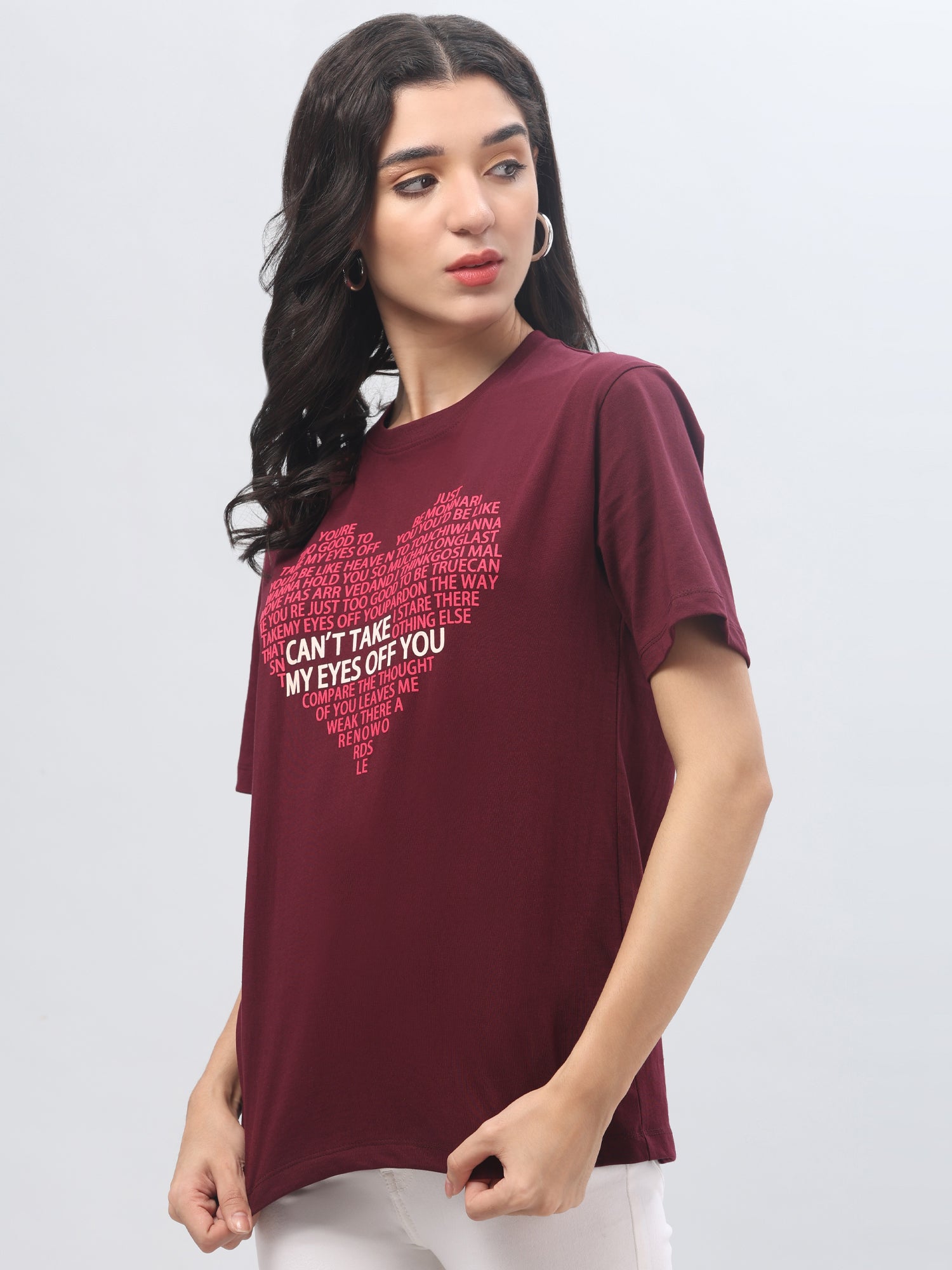 Maroon Printed T-shirt