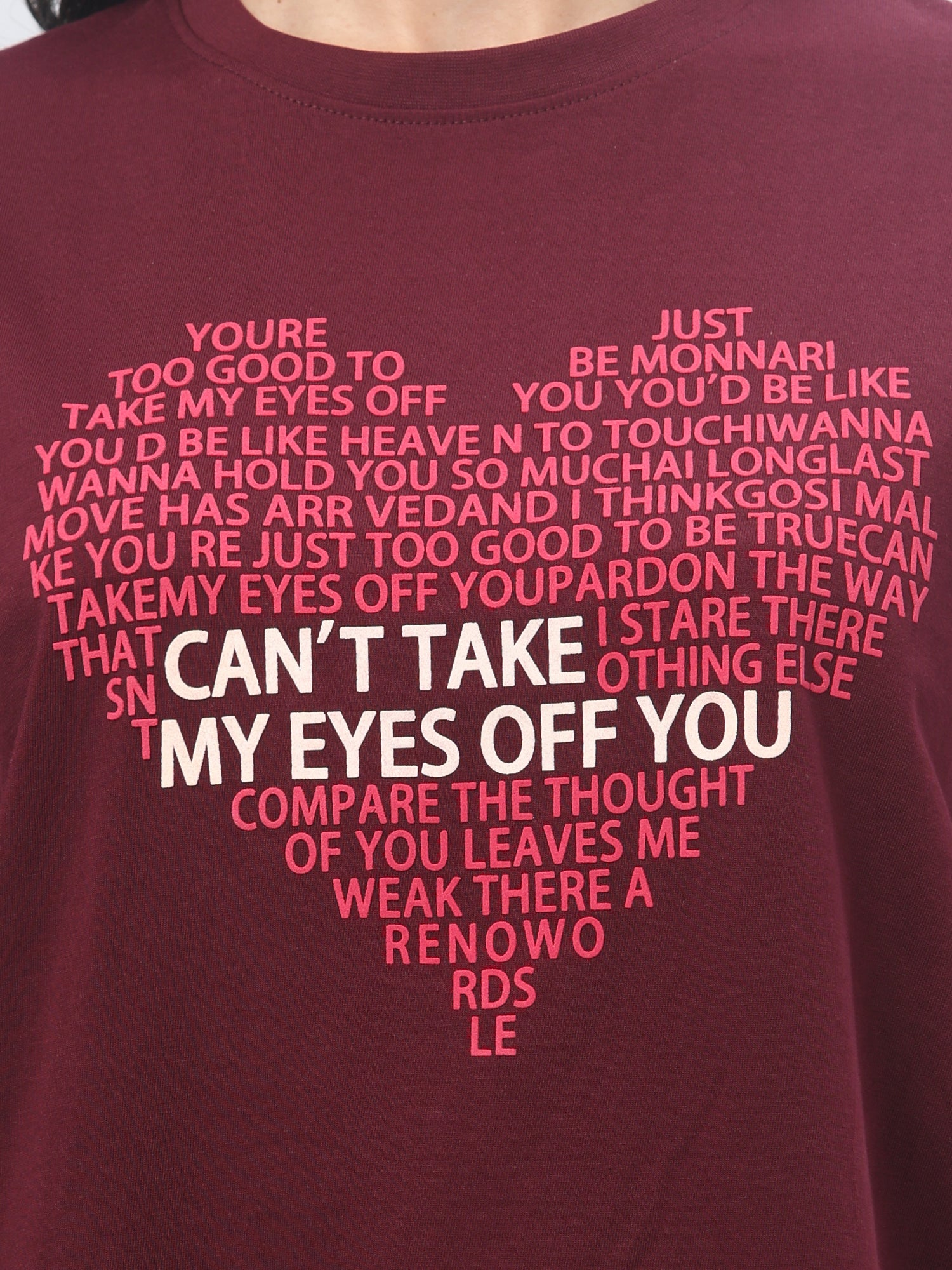 Maroon Printed T-shirt