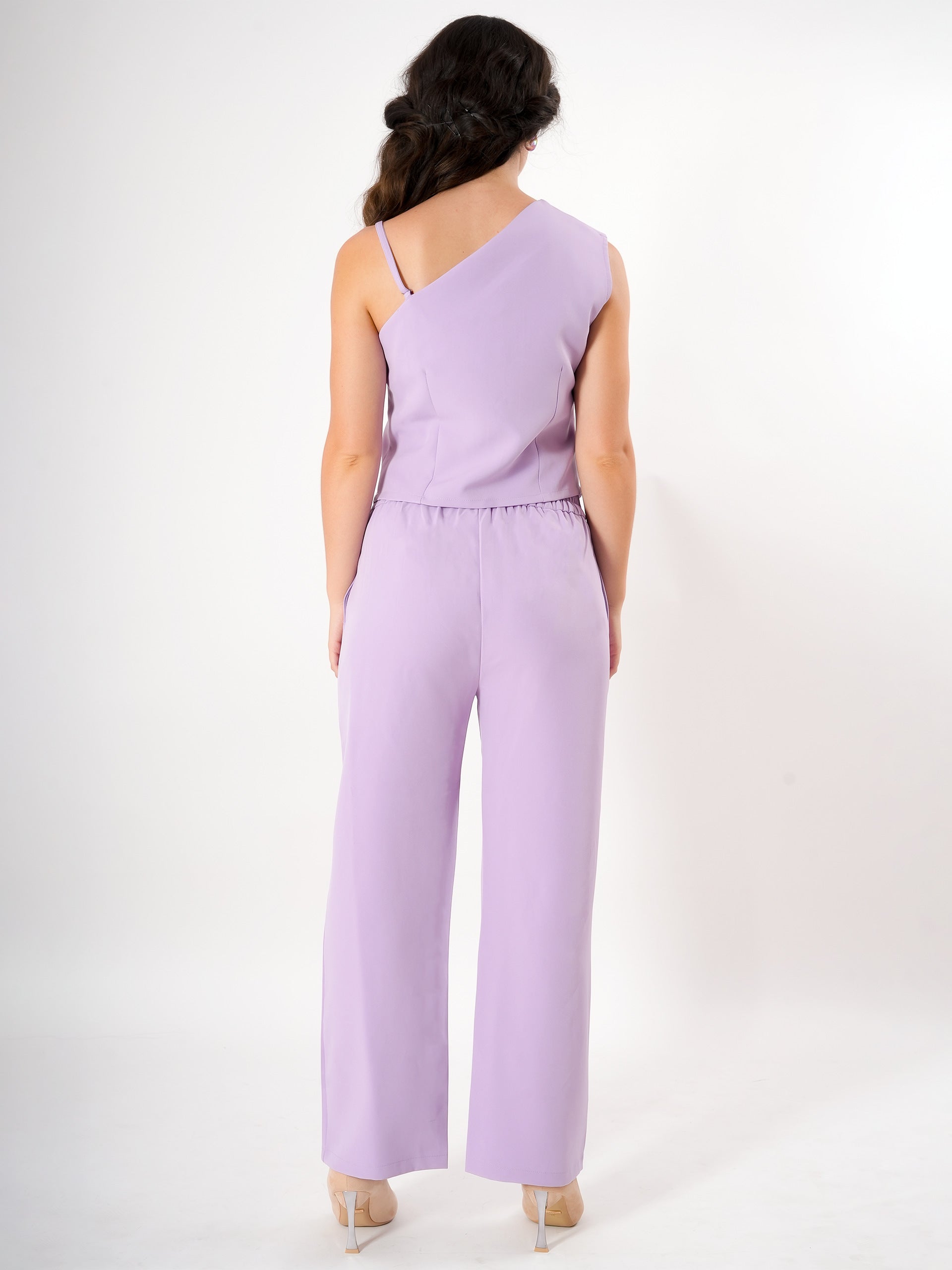 Lavender One off Shoulder Strap Cord-Set-2