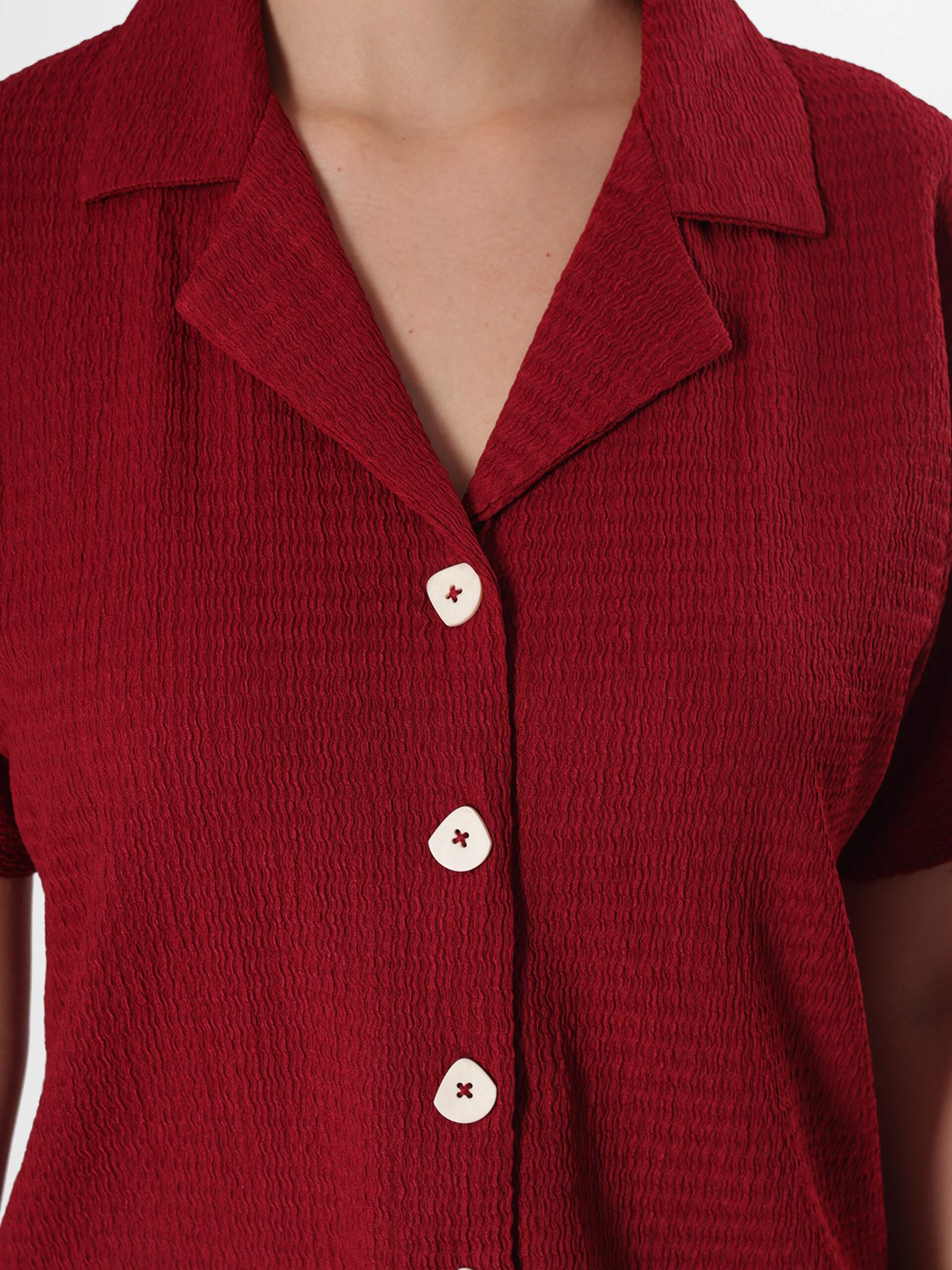 Maroon Notch Collared Cord Set