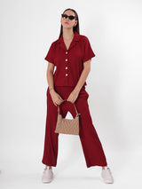 Maroon Notch Collared Cord Set