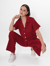 Maroon Notch Collared Cord Set