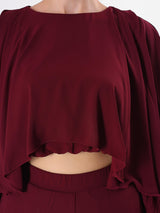 Maroon Sleeve Detail Cord-Set