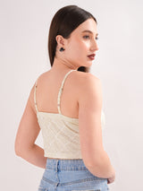 Offwhite Sweetheart Neck Top