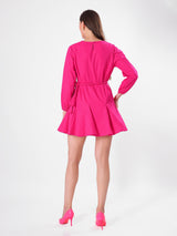 Pop Pink Full Sleeve Mini Dress