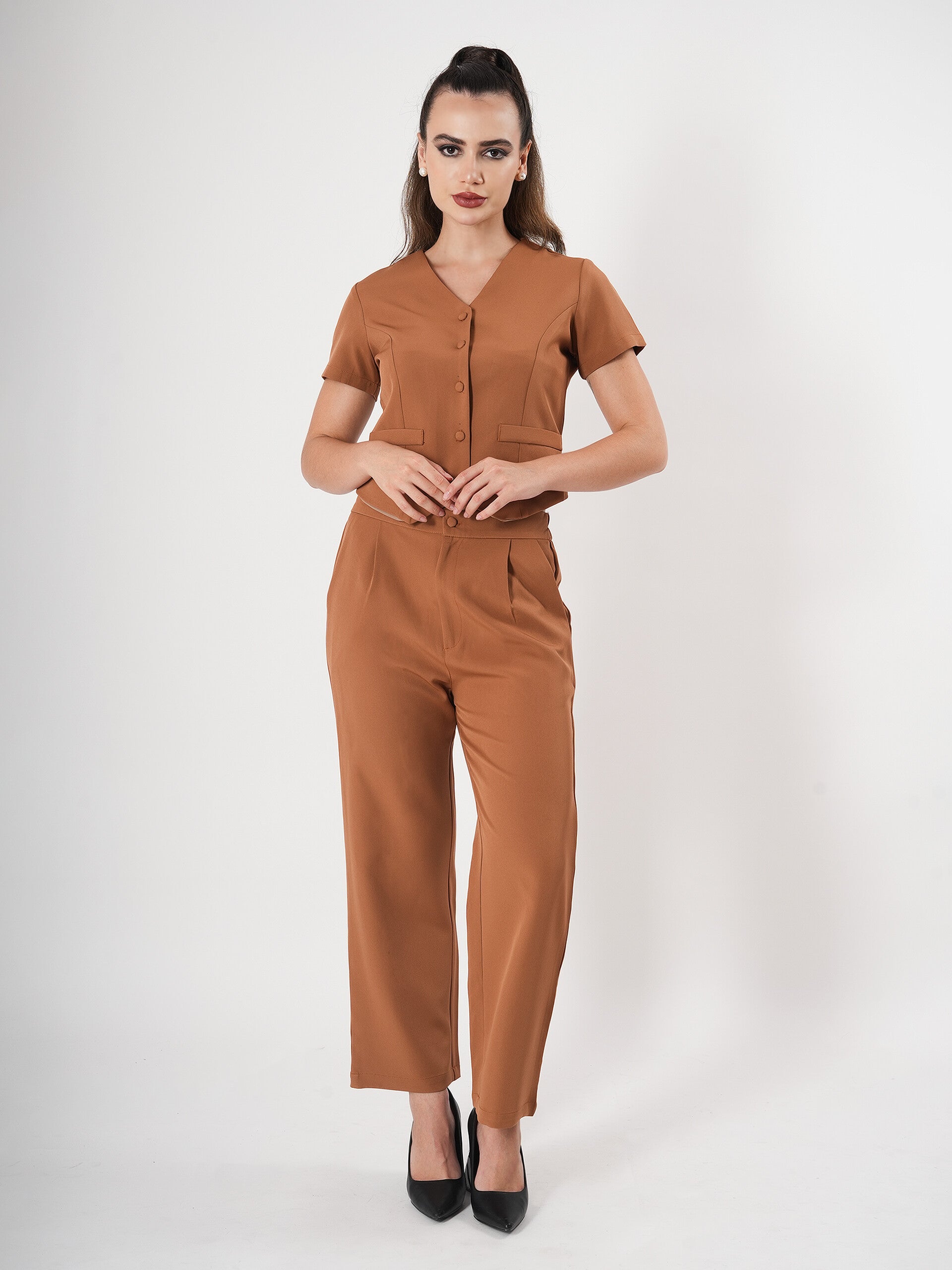 Rock the Look - Argan Brown Vest Style Cord Set
