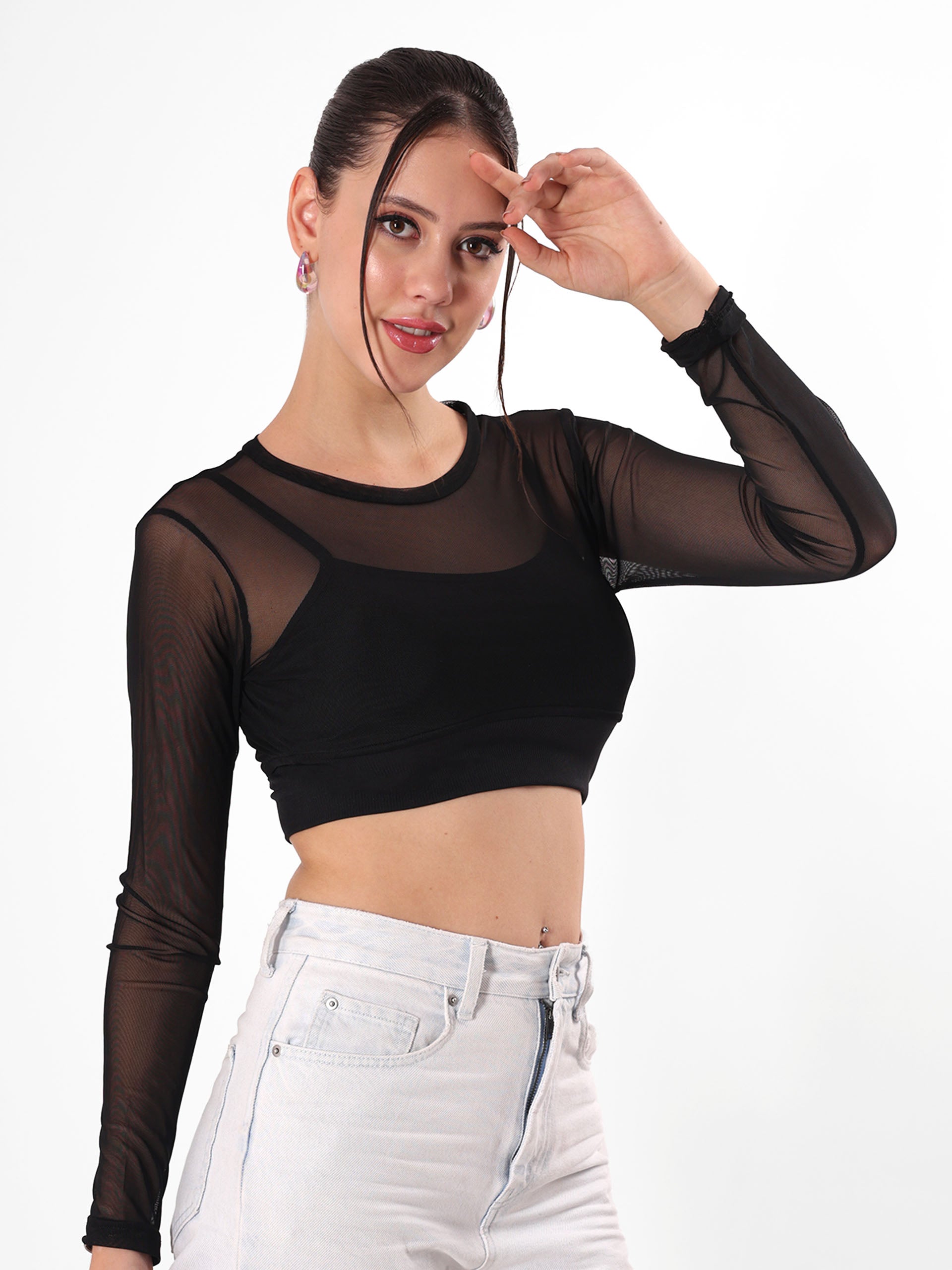 Sheer Black Crop Top