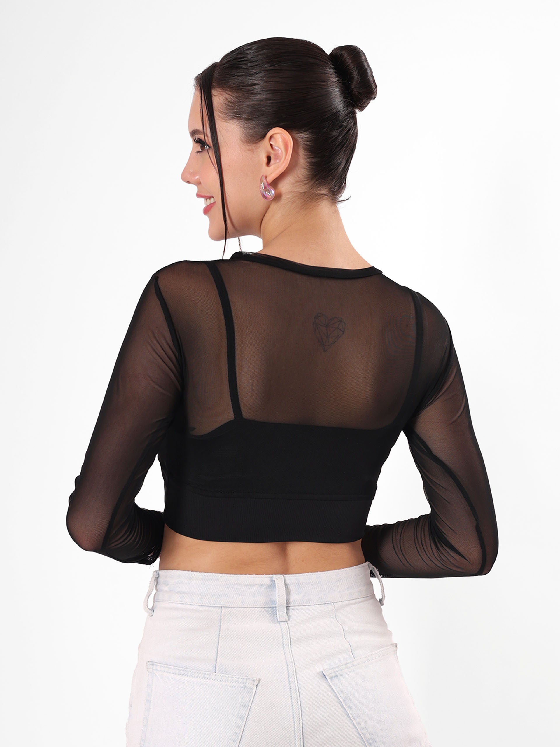 Sheer Black Crop Top