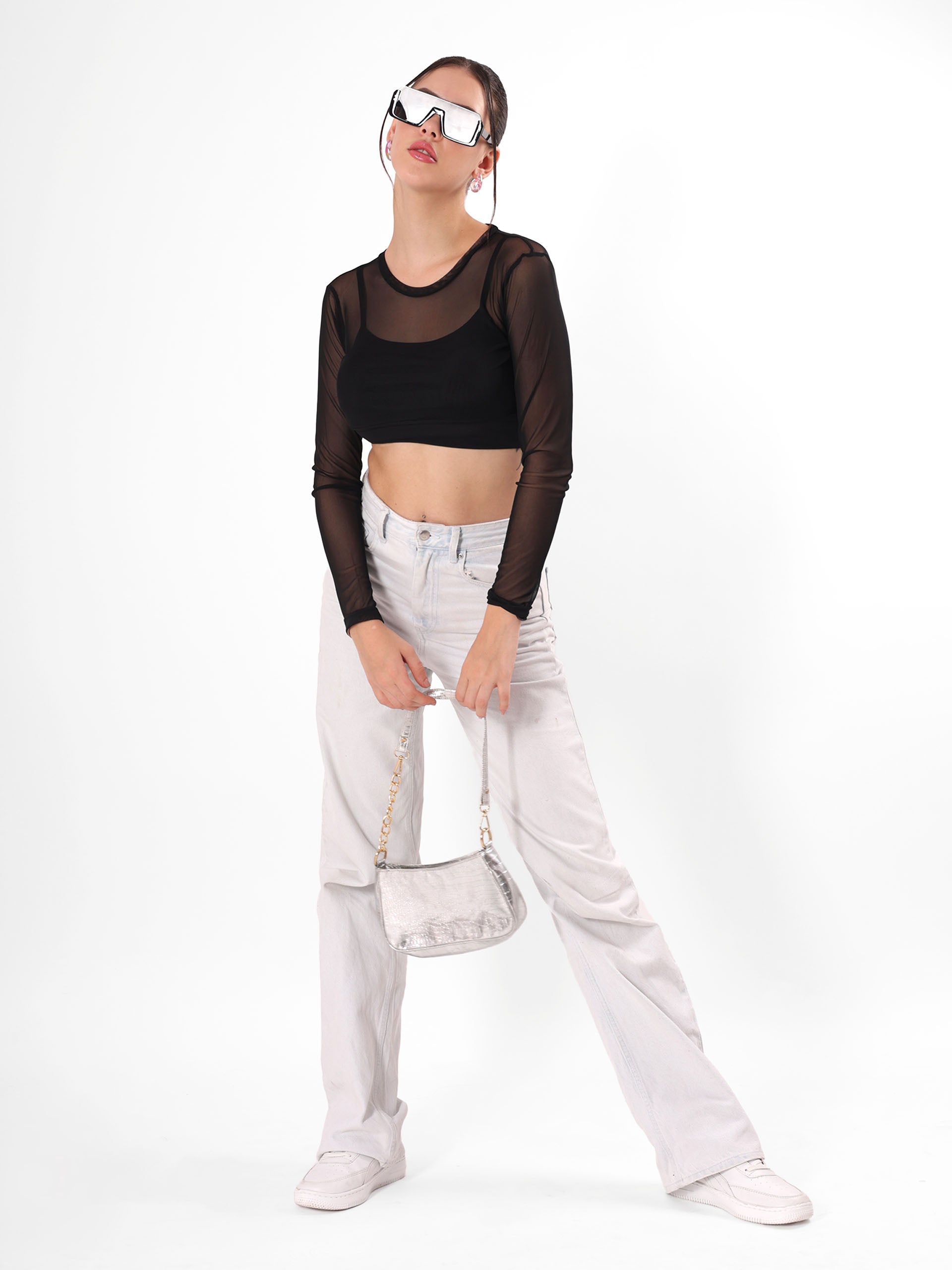 Sheer Black Crop Top