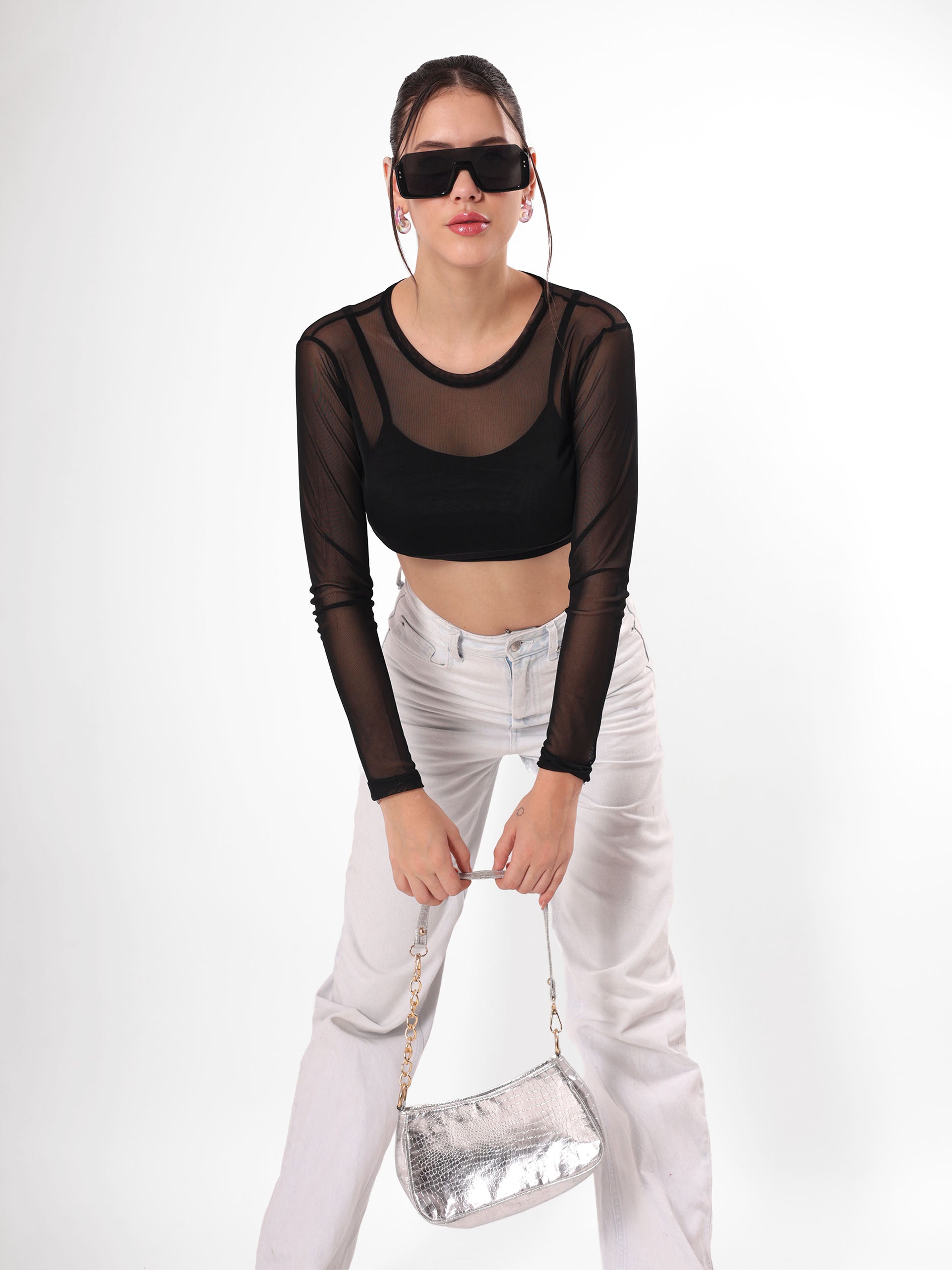 Sheer Black Crop Top
