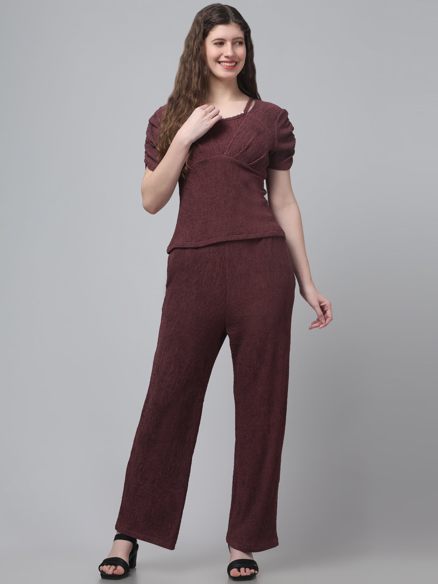 Beaded Neck Co ord Set For Womens