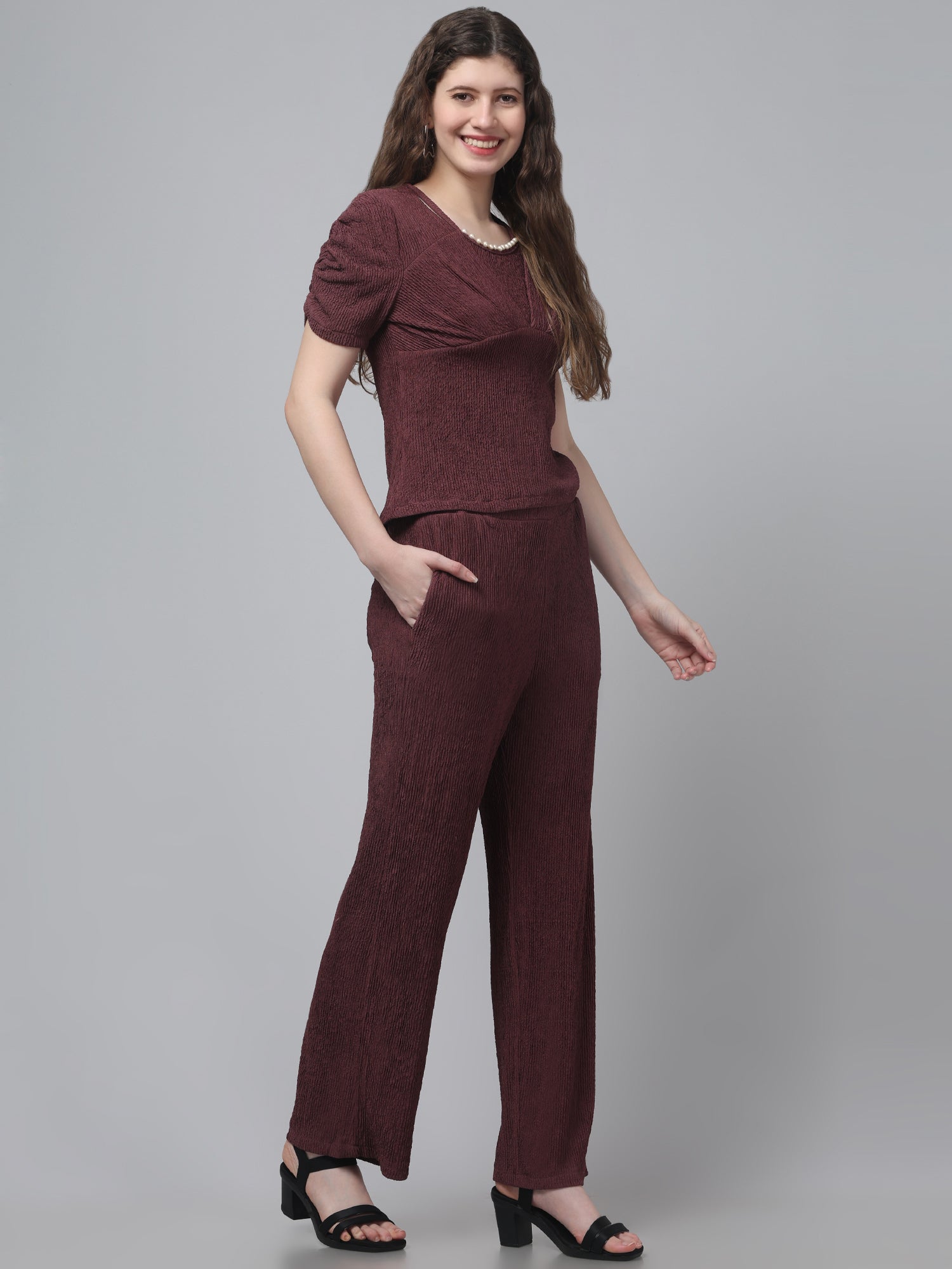 Beaded Neck Co ord Set For Womens